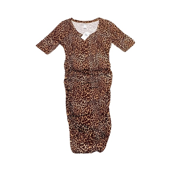 MOTHERHOOD MATERNITY CHEETAH PRINT TSHIRT DRESS - Picture 1 of 2